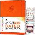 Clever Fox Planner PRO Dated (Jan 2025–Jan 2026) Weekly & Monthly Life Planner to Increase Productivity, Time Management and Hit Your Goals – Organizer, Gratitude Journal – A4 Size (Orange)