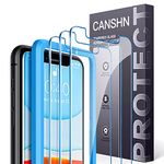 CANSHN 3 Pack Screen Protector for iPhone XR and iPhone 11 Tempered Glass with Easy Installation Frame - Anti-Scratch - Case Friendly - HD Clear Film for iPhone XR/11 6.1 Inch