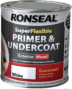 Ronseal RSLEWPWHI750 750ml Super Flexible Wood Primer and Undercoat - White