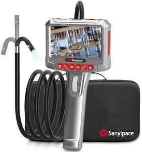 Cámara Endoscópica, Sanyipace Endoscopio Industrial Tuberias con 8+1 Luces LED, Cámara de Inspección de Doble Lente, DVR & Grabador de Audio,2 MP Endoscopio Tuberias, 5FT/1.5M Cable