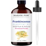 MAJESTIC PURE Frankincense Essential Oil | 100% Pure and Natural Frankincense Oil | Premium Grade Essential Oils for Hair Care, Home Diffusers, Skin, Aromatherapy, Massage and Humidifiers | 118 ml