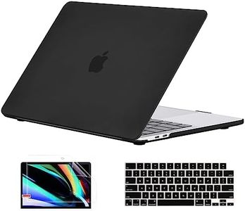 EooCoo Compatible with MacBook Pro 13 inch Case M2 2024 2023 2022-2016 Release M1 A2338 A2289 A2251 A2159 A1989 A1706 A1708 Protective Hard Case with Keyboard Cover, Screen Protector- Matte Black