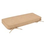 sutailocus Bench Cushion Double Piping Indoor/Outdoor Bench Cushion Bench Cushions for Indoor Furniture, Indoor Window/Piano/Porch Swing Cushion with Adjustable Ties (48x18x3, Khaki)