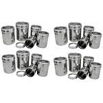 Dynore Stainless Steel Set of 20 canisters 4 Each of 500, 750, 1000, 1250, 1500 ml