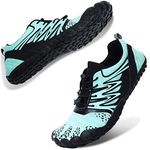 JIASUQI Athletic Water Shoes Quick Dry Swimming Barefoot Surf Aqua Durable Shoes Beach for Women Light Blue, 6 Women/4.5 Men