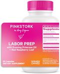 Pink Stork Labor Prep - Evening Primrose Oil Capsules with Red Raspberry Leaf Tea, Gentle Birth & Postpartum Care, Third Trimester Pregnancy Must Haves, 60 Capsules