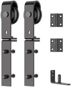 SKYSEN Bifold Barn Door Hardware Roller Set - Fit for 2 Bifold barn Door, Space Saving Folding Design, Corrosion-Resistant Black Spraying（Bifold-Roller）