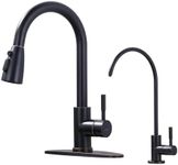 Kitchen Faucet and Water Filter Faucet Combo, WOWOW Stainless Steel Kitchen Sink Faucet with Drinking Water Faucet for Reverse Osmosis or Water Filtration System, Oil-Rubbed Bronze