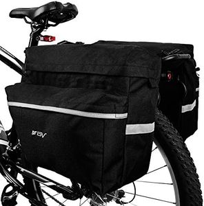 BV Bike Bag Bicycle Panniers with Adjustable Hooks, Carrying Handle, 3M Reflective Trim and Large Pockets