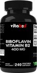 Vitabod Vitamin B2 (Riboflavin) 400 mg 240 Vegetarian Capsules - Support Cellular Energy and Red Blood Cell Production