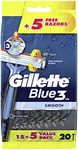 Gillette Blue 3 Plus 15+5 Free Disp