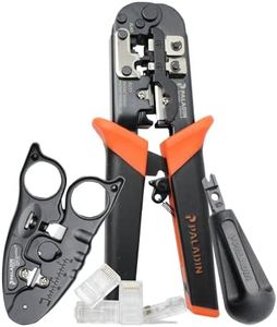 Paladin Tools Professional Network Tool Bundle - Includes Modular Data Crimper, Cable Cutter/Stripper, Non-Impact Punchdown Tool, RJ45 Connectors, RJ11 Connectors