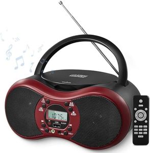 DGXWLLW Portable CD Player Boombox for Home with FM Radio, Bluetooth, CD-R/CD-RW/MP3 CDs Playback, Remote Control, USB Port, 3.5mm AUX-in & Headphone Jack, Dual Stereo Sound, LCD Display, Sleep Timer
