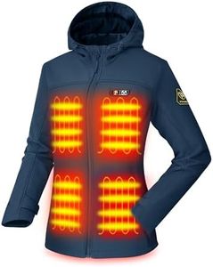 PTAHDUS Women's Heated Jackets 5 Heat Zones Battery Pack Included, with Hand Warmer Pocket(Dark Blue XX-Large)