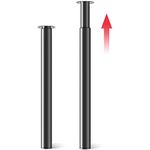 Hibtn 1 Pcs Adjustable Table Legs - Folding Table Leg for Breakfast Bar and Worktop Support Round Tube Height Adjustment 710-1100mm Black