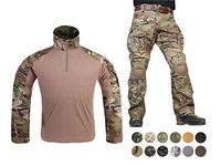 Emerson Gen3 Combat Shirt Pants Suit Airsoft Military Tactical BDU Uniform (Aor2, Large)