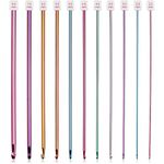 HASTHIP® 11PCS Long Crochet Hook Set, 2.0-8mm Aluminum Knitting Needles Set Crochet Hooks, Beginners Metal Multicolour Knitting Tools Set Knitting & Crochet Supplies for Beginners