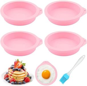 Silicone Non-Stick Air Fryer Egg Molds, 4Pcs Silicone Egg Poaching Cup Nonstick Egg Mold,Air Fryer Egg Molds Silicone,Round Silicone Air Fryer Bites Egg Mold,4 inch Silicone Mini Pancake Mold for Cake