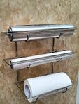 appeasy Kitchen Cling Film, Aluminium Foil & Paper Roll Dispenser Holder Stand-Chrome (1 Pc)