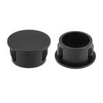 uxcell Hole Plugs Black Plastic 16mm(5/8-inch) Snap in Locking Hole Tube(15.5-16mm) Steel Furniture Fencing Post Pipe Insert End Caps for Fitness Equipment 50 Pcs