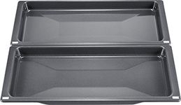 Bosch HEZ530000 Oven Accessories, 2 Universal Pans, Slim Format, Grey, Made in Germany