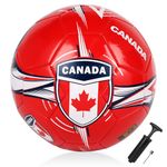 CLASICO Canada National Soccer Ball with Free Carrying Needle, Official Size 5 for Ages 14+