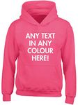 Hippowarehouse Personalised Kids Children's Unisex Hoodie Hooded top Fuchsia Pink