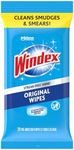 Windex Original Glass Wipes, Pre-Moistened Glass and Surface Wipes Clean, Streak-Free Shine, Pack of 28 Cleaning Wipes