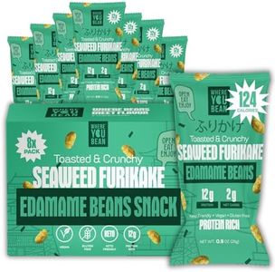 Where You Bean Edamame Beans Snack Seaweed Furikake - Dry Roasted Edamame Beans Keto Vegan Snacks - High Protein Snacks - Asian Snacks - Low Carb Snack Crunchy Edamame Healthy Snacks 0.9oz (Pack of 8) (Seaweed Furikake)