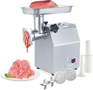 800W Commercial Meat Grinder, Heavy Duty Meat Grinding Machine, Industrial Electric Meat Mincer Sausage Stuffer with 6mm/8mm Plates, Stuffing Tubes, 2 Blades for Restaurant