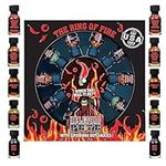 Kimm & Miller Hot Sauce Gift Set - Ring of Fire Chilli Challenge Game with 10 x 20ml Including Carolina Reaper - Novelty Gifts for Him or Her