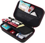 BOVKE Glucose Monitor Case, Diabetic Supply Travel Case for Diabetes Testing Kit, Glucose Meter, Blood Sugar Test Strips, Lancets, Needles, Insulin Pen and Medication, Black（Case Only!）