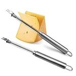 Skystuff 2Pcs Wire Cheese Slicer Stainless Steel Cheese Wire Slicer Cheese Butter Peeler Cutter for Soft, Semi-Hard Cheeses Kitchen Cooking Tool