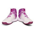 Nivia Engraver Basketball Shoe for Men, Spacer Mesh Upper, TPU Film, Duofoam Cushioning, NR EVA Insole, Ideal for Indoor & Outdoor Court Play (White/Pink), UK08