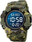 FANMIS Mens Military Multifunction Digital LED Watch Electronic Waterproof Alarm Quartz Sports Watch (Y Camouflage)