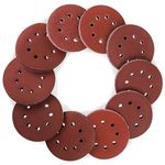 100Pcs Sanding Discs Pads, 8 Holes 125mm/5inch Hook and Loop 40 60 80 100 120 150 180 240 320 400 Mixed Grits, Velcro back and Sandpaper Sheet for Random Orbital Sander