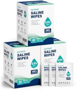 Ourmed Saline Wipes 120 Count (3 Packs), Sterile Unscented Gentle Cotton Wipes for Baby & Kids, Eye Nose Face Care, Hypoallergenic for Sensitive Skin, Piercing Aftercare & Wound Cleansing