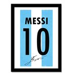 Good hope Messi Jersey Argentina Art Print Man Utd Framed Poster, multicolour, Print, 10inch x 13inch For Room Office Wall