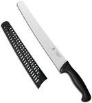 NULAS 10 Inch Serrated Bread Knife for Homemade Bread, Sourdough & Artisan Loaves, 1.4116 German Stainless Steel, Protective Sheath, Black
