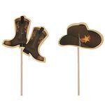 Cowboy Hats & Boots Cupcake Toppers