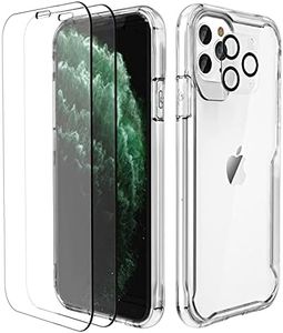 ORETech Designed for iPhone 11 Pro Max Case with 2 x Screen Protector Tempered Glass&1 Camera Lens Protector for iPhone 11 Pro Max Non-Yellowing Shockproof Transparent Case for iPhone 11 Pro Max-Clear