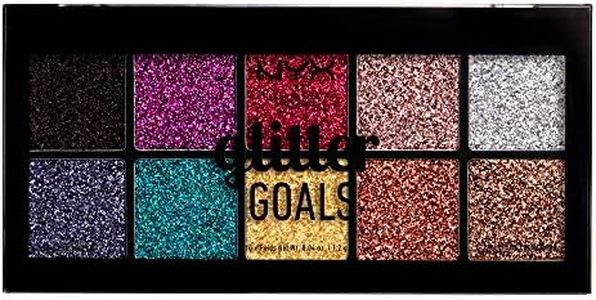 NYX Professional Makeup Glitter Goals Cream Pro Palette - Glitter Palette with 10 Silky Glitter Cream Eyeshadow Makeup Shades