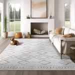 jinchan Area Rug 6x9 Moroccan Rug Living Room Taupe Rug Washable Rug Soft Rug Modern Geometric Contemporary Indoor Non Slip Carpet for Bedroom Kitchen Dining Room Farmhouse Geo Taupe