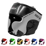 RingMaster Kids Head Guard Gear Boxing MMA Martial Arts Protector Kick (Silver, Small)