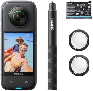 Insta360 X3 Starter-Bundle - wasserdichte 360° Action Kamera mit 1,27 cm (1/2 Zoll)-Sensor, 5,7 K 360°, 72 MP 360° Fotos, Stabilisierung, 5,8 cm (2,29 Zoll)-Touchscreen, Vibrationserkennung