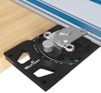 WolfPawn Adjustable Angle Track Saw Square with -60° to 60° Quick Positive Angle Stop, Guide Rail Protractor & 90° Right Rail Guide, Compatible with Festool and Makita