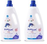 Bumtum Baby Liquid Laundry Detergent 1 Litre, 100% Natural Plant Based, Safe and Gentle with Lemon and Neem Extracts, Anti-Bacterial, Natural Fragrance, Bleach & Brighteners Free (Pack of 2)