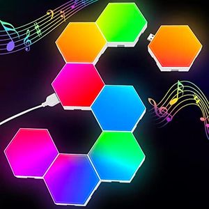 Panneau LED Hexagone Murale Lampe - Smart RGB Modulaires Light Contrôle Tactile avec App Telecommande - Gaming Setup Neon Deco Appliques pour Enfants