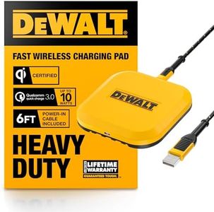 DEWALT Fast Wireless Charging Pad — Qi-Certified 10W Max for iPhone 12 Series — AC Adapter Included (Not Compatible with MagSafe Magnetic Charging)
