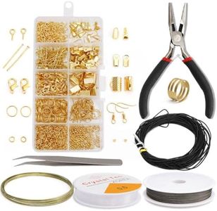 Reelau Jewelry Making Supplies Kit Jewelry Repair Tools Earring Making Kit Earring Supplies Kit with Accessories Jewelry Pliers Findings and Beading Wires for Adult and Beginners